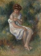 Seated Girl in Landscape, Pierre Auguste Renoir